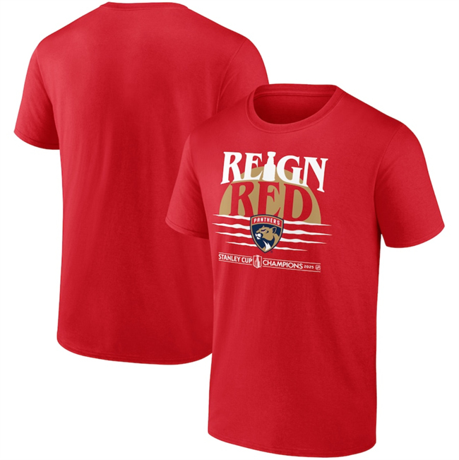 Men's Red Florida Panthers 2025 Stanley Cup Champions Hometown DNA T-Shirt